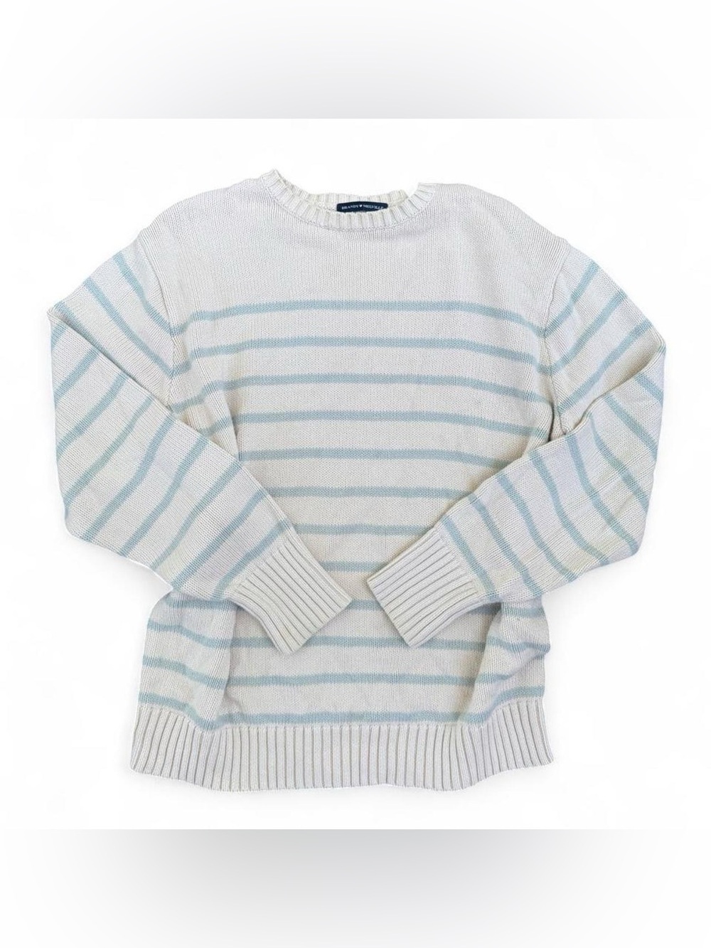 Brandy Melville Light Blue & Cream Striped Sweater